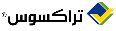 Blue and yellow checkmark logo on a black background