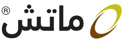 Black Arabic text with a yellow ring logo on a dark background
