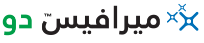 Arabic text logo reading "ميرافيس دو" with a small blue icon