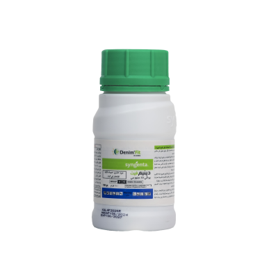White plastic bottle with green cap and green label on transparent background